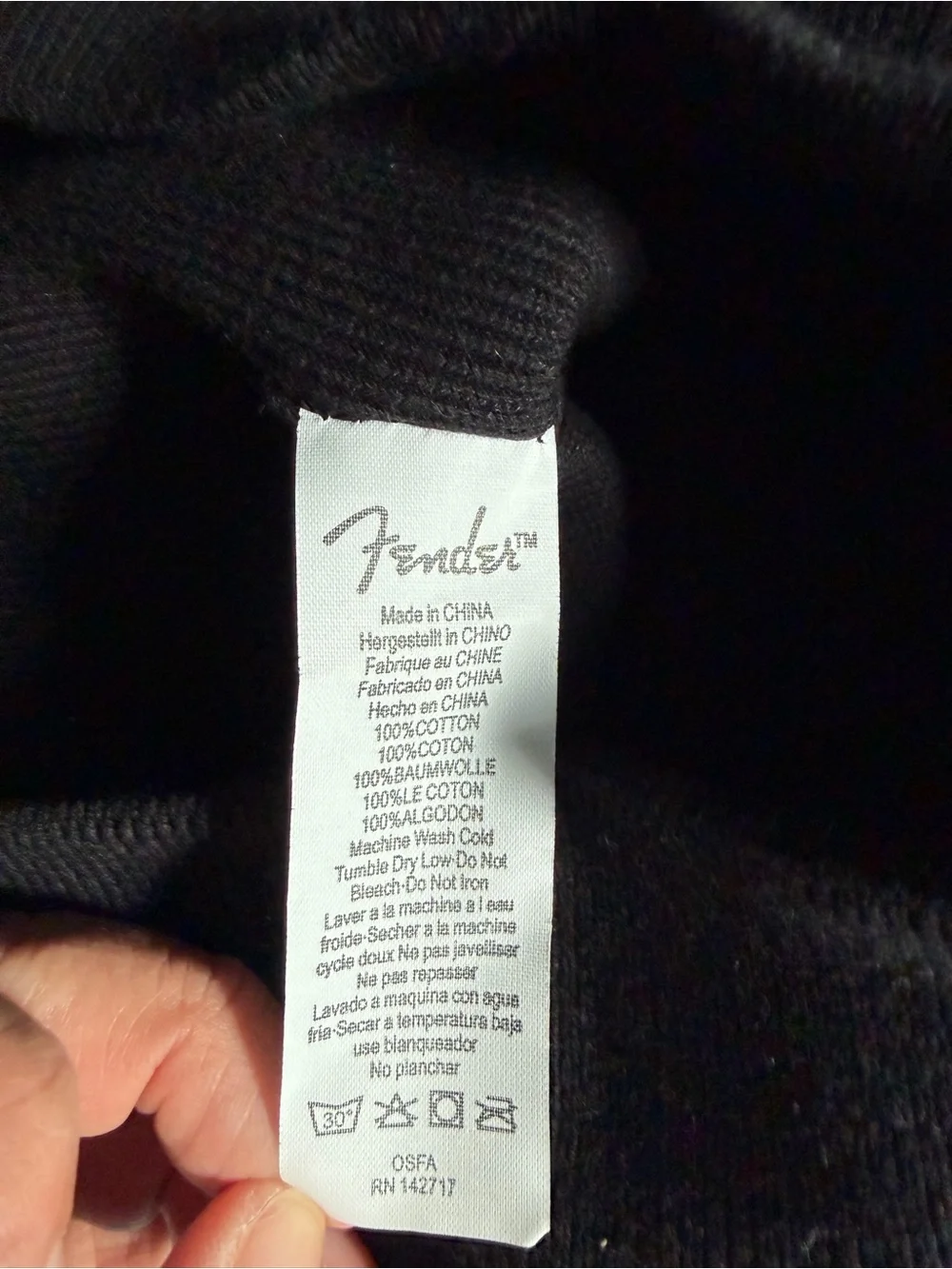 Fender Black Embroidered Logo Beanie